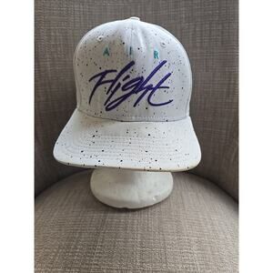 Air Jordan Flight Hat Men White Speckled Print Nike Snap Back Cap